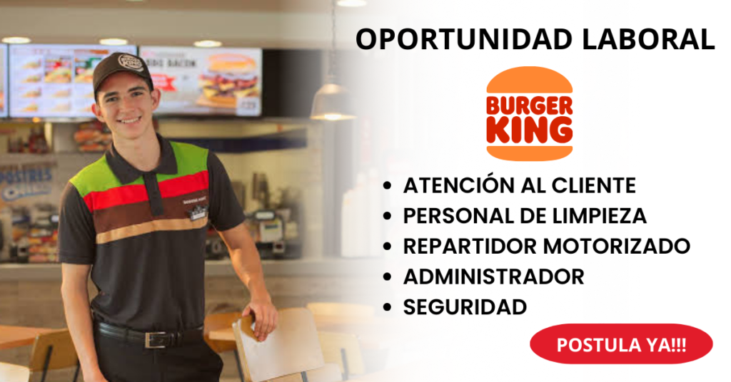 CONVOCATORIA PERSONAL PARA BURGER KING