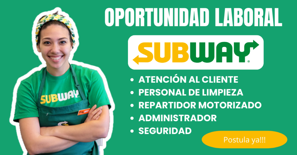 PERSONAL PARA SUBWAY